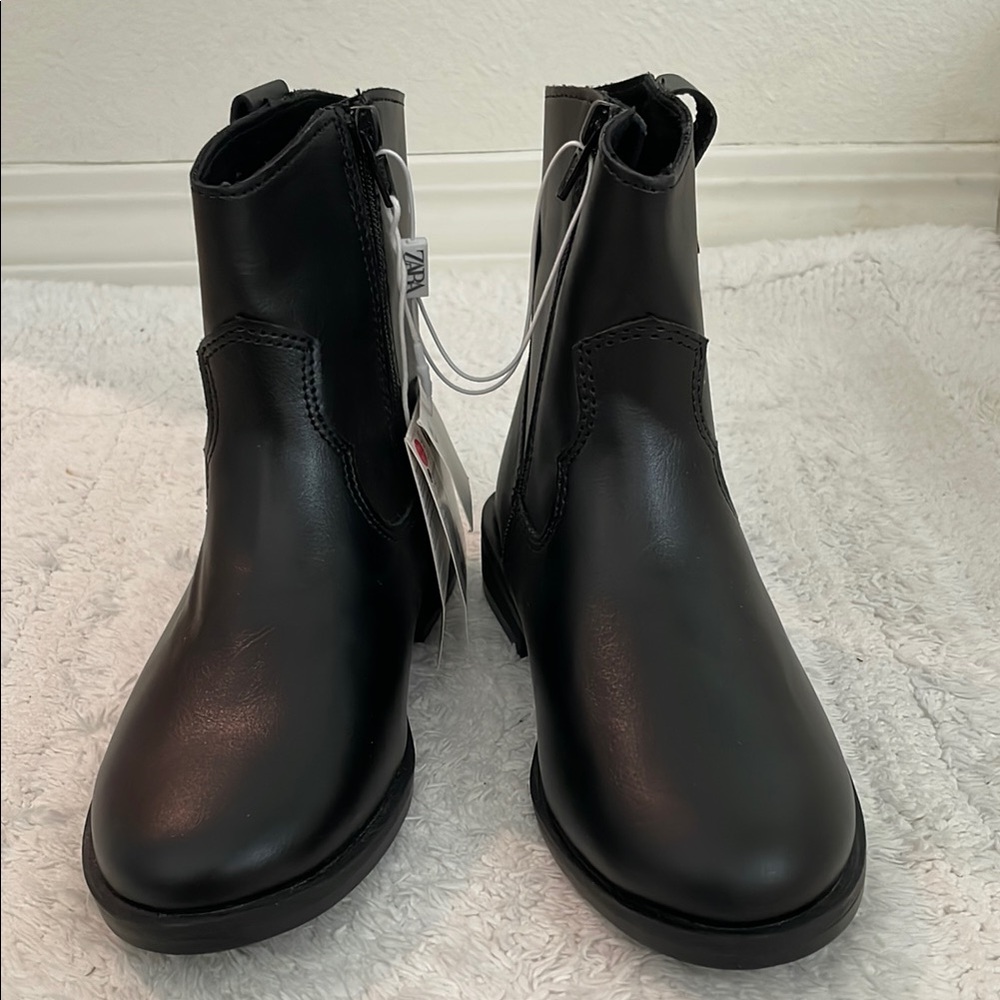Zara Girls Black Western Ankle Boots. Size K13.5 / EU 31 / UK 13 NWT